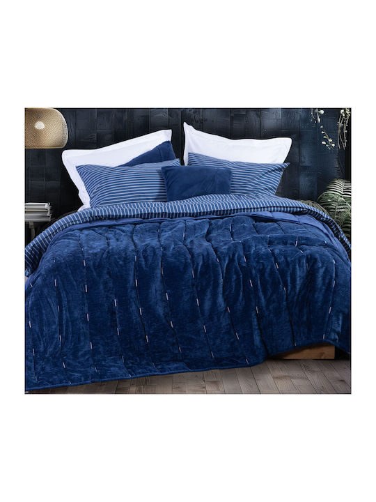 Nef-Nef Homeware Κουβερτοπάπλωμα Υπέρδιπλο 240x220εκ. Μπλε 250 GSM