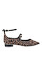 Pantofi Balerini Pentru Femei Animal Print Maro