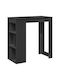 Table Bar Wooden Black Velvet-Black Metal 102x50x103.5cm