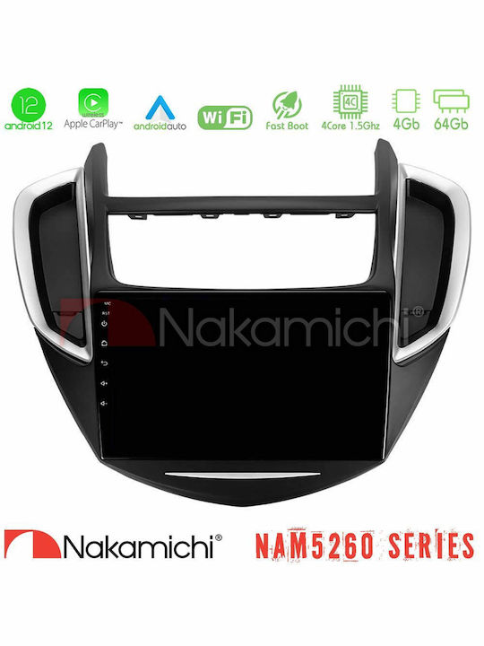 Nakamichi Ηχοσύστημα Αυτοκινήτου για Chevrolet Trax 2013-2020 (Bluetooth/USB/AUX/WiFi/GPS/Apple-Carplay/Android-Auto) με Οθόνη Αφής 9"