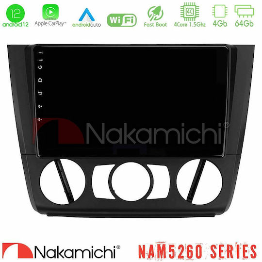 Nakamichi Car Audio System for BMW E81 / E82 / E87 2007-2011 with A/C (Bluetooth/USB/AUX/WiFi/GPS/Apple-Carplay/Android-Auto) with Touch Screen 9"