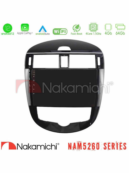 Nakamichi Auto-Audiosystem für Nissan Pulsar 2015-2018 mit A/C (Bluetooth/USB/AUX/WiFi/GPS/Apple-Carplay/Android-Auto) mit Touchscreen 9"