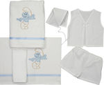 Smurf-Themed Christening Oilcloth Set for Boys