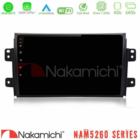Nakamichi Ηχοσύστημα Αυτοκινήτου για Fiat Sedici Suzuki SX4 2005-2013 (Bluetooth/USB/AUX/WiFi/GPS/Apple-Carplay/Android-Auto) με Οθόνη Αφής 9"