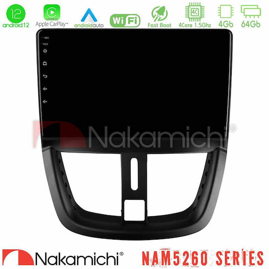 Nakamichi Ηχοσύστημα Αυτοκινήτου για Peugeot 207 2006-2012 (Bluetooth/USB/AUX/WiFi/GPS/Apple-Carplay/Android-Auto) με Οθόνη Αφής 9"