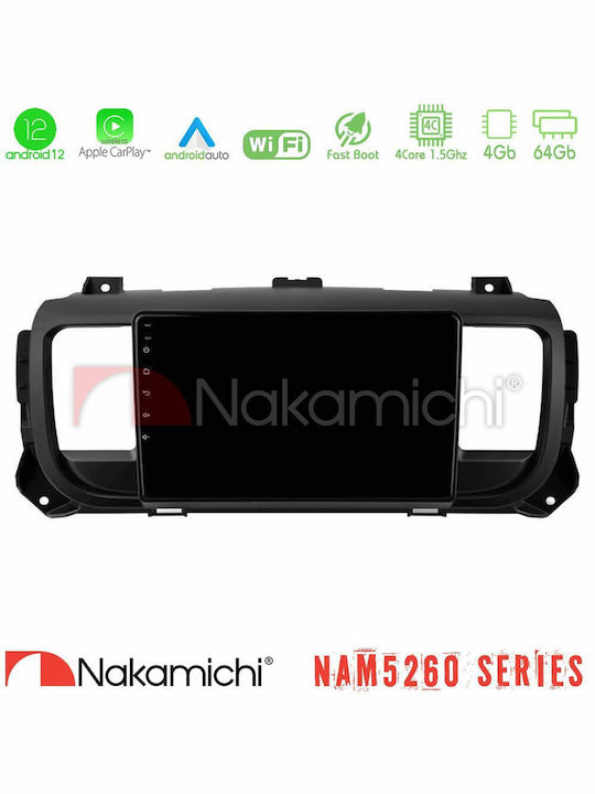 Nakamichi Auto-Audiosystem für Peugeot Experte / Reisender Opel Vivaro Toyota Proace Citroen Springend 2016-2022 (Bluetooth/USB/AUX/WiFi/GPS/Apple-Carplay/Android-Auto) mit Touchscreen 9"