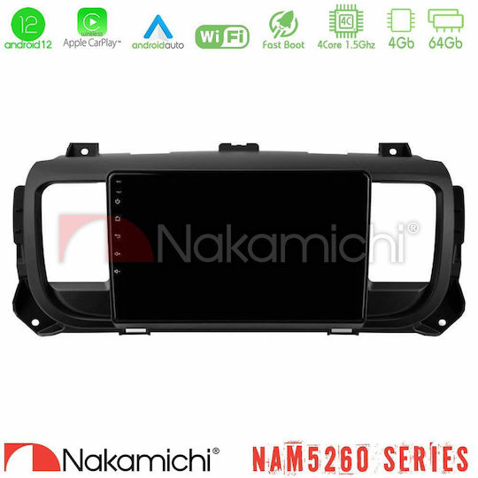 Nakamichi Car Audio System for Peugeot Expert / Traveller Opel Vivaro Toyota Proace Citroen Jumpy 2016-2022 (Bluetooth/USB/AUX/WiFi/GPS/Apple-Carplay/Android-Auto) with Touch Screen 9"