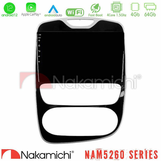 Nakamichi Nam5260 Series 4core Android12 4+64gb Renault Clio 2016-2019 Navigation Multimedia Tablet 10" Carplay & Android Auto