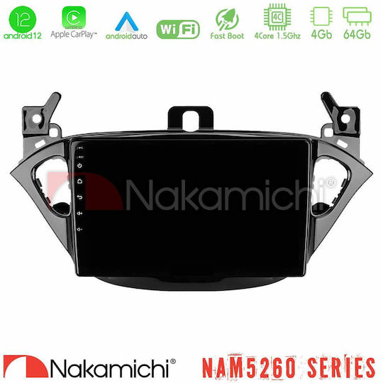 Nakamichi Nam5260 Serie 4core Android12 4+64gb Opel Corsa E Adam Navigations-Multimedia-Tablet 9" Carplay & Android Auto