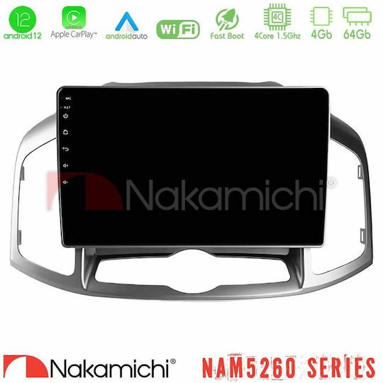 Nakamichi Nam5260 Serie 4core Android12 4+64GB Chevrolet Captiva 2012-2016 Navigations-Multimedia-Tablet 9" Carplay & Android Auto