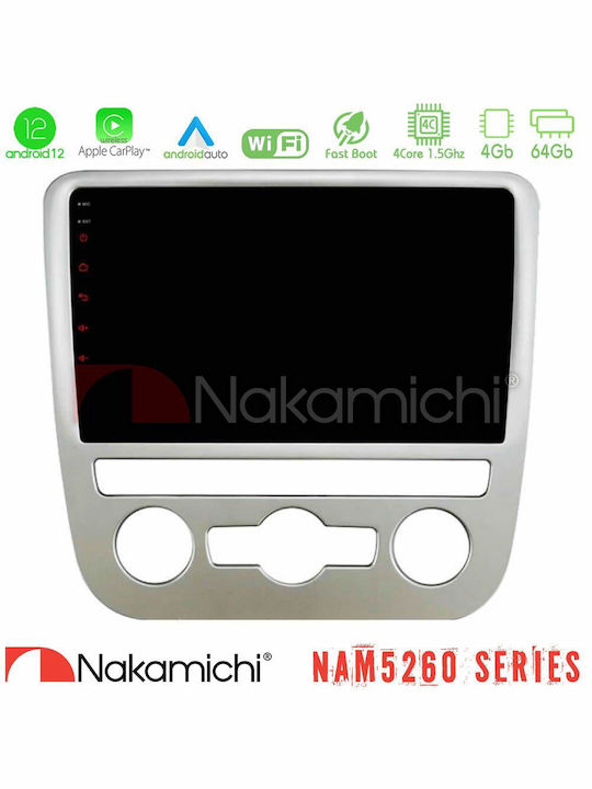Nakamichi Nam5260 Serie 4core Android12 4+64gb Vw Scirocco 2008 – 2014 Navigations-Multimedia-Tablet 9" Carplay & Android Auto