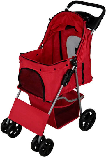 Dog Carrying Red Stroller for 15kg Pets L45xW65xH101cm