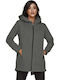 Long Women's Sweatshirt Jacket Hooded Anthracite