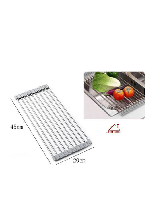 ForHome Σχάρα Νεροχύτη Σιλικόνης Ασημί 20x45cm