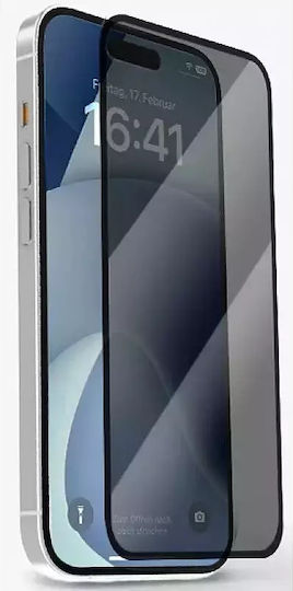 Privacy Full Face Tempered Glass Μαύρο (iPhone 16)