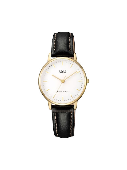 Women's Watch with Black Leather Strap