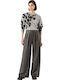 Women's Fabric Trousers Dark Grey