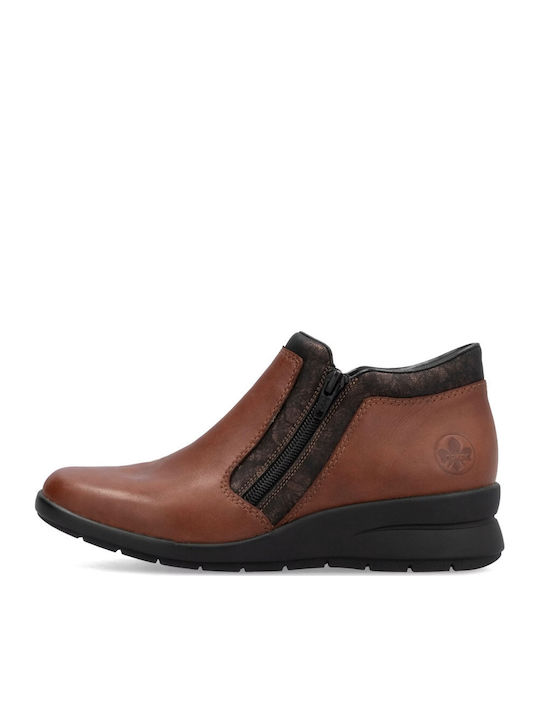 Rieker Leather Women's Ankle Boots Platform Tab...