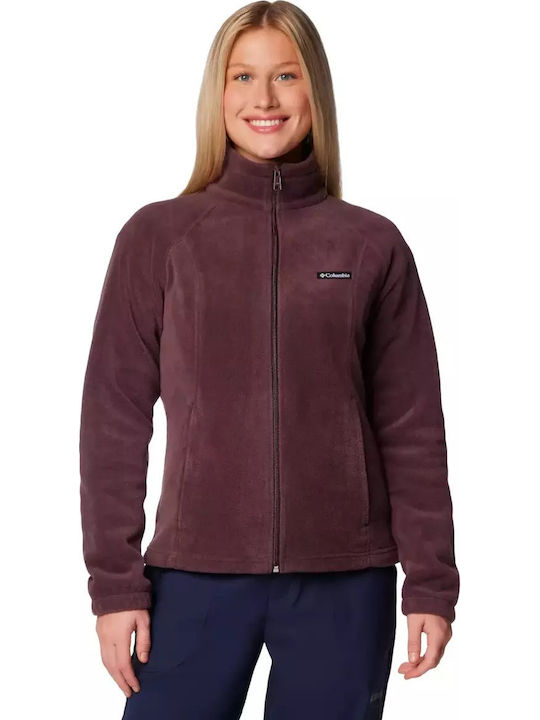 Benton Springs Full Women's Cardigan with Zipper Purple