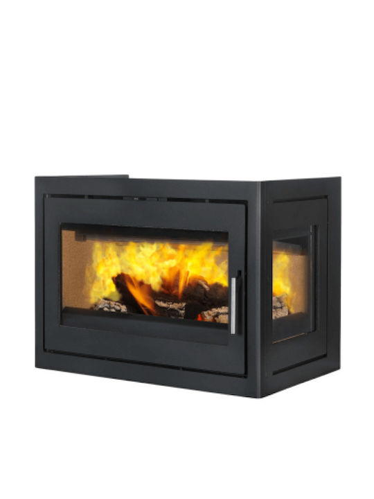 Meteor Svendsen Jupiter 470 XL Fixed Glass 1 Side Șemineu cu inserție Caseta Lemn 6kW Colțul din dreapta cu o ușă care se deschide
