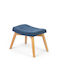 Stool For Living Room Upholstered with Fabric Blue