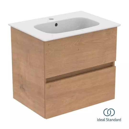 Ideal Standard Waschtisch mit Waschbecken Natural Oak