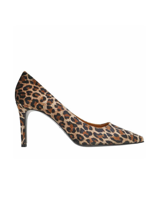 Kalogirou Brown Heels Animal Print