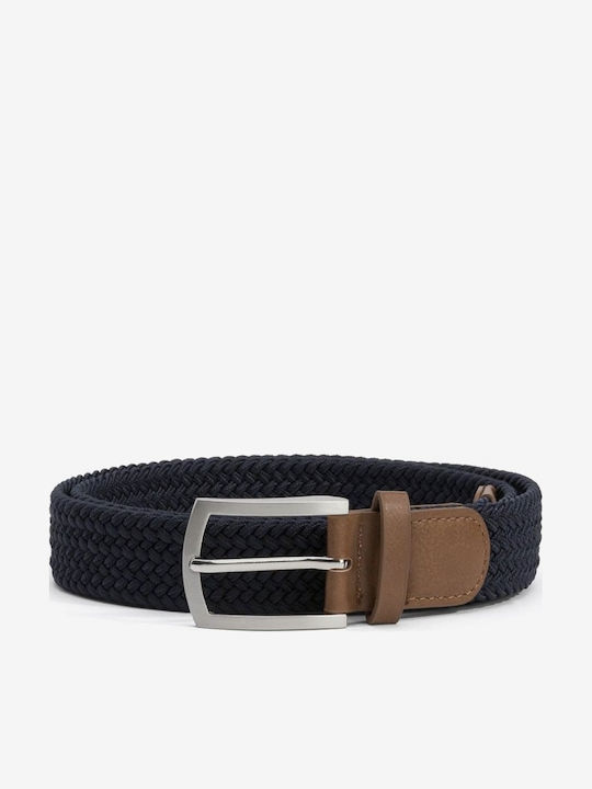 Elastisch Herren Gürtel Gestrickt Blau