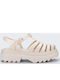 Women's Flat Sandals in Beige Color