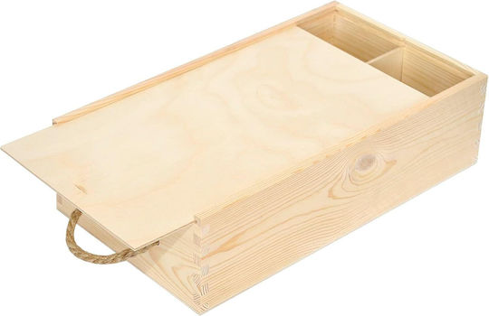 Cutie de Vin Creative Deco Capac Glisant Sfoară 2 Sticle 35 X 21 X 11 Cm Depozitare Perfectă a Vinului Cadouri Decorare Decoupage Personalizare