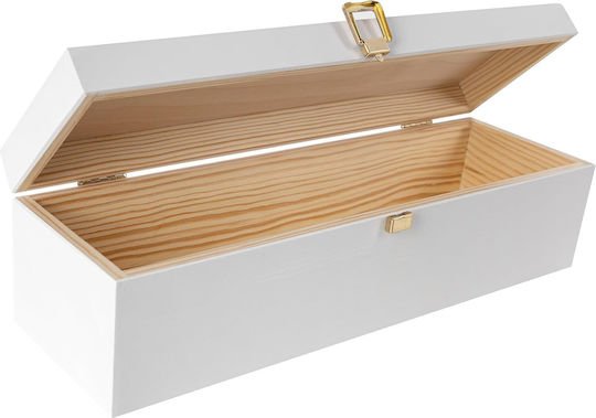 Creative Deco White Wine Box 1 Bottle 36 X 11 X 9.8 Cm Lid Lock Perfect Wine Storage As A Gift Decoration Decoupage Personalization