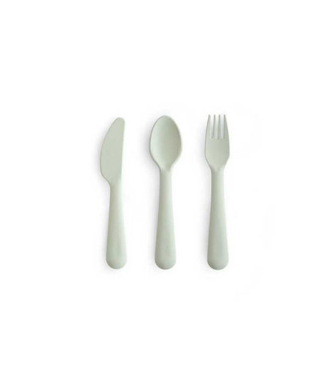 Mushie Σετ Βρεφικά Μαχαιροπίρουνα Cutlery από Πλαστικό Sage 3τμχ