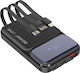 LinQ PD15500 Външна Батерия 10000mAh 20W с USB-A Изходен Порт и 2 USB-C Изходни Порта Черна