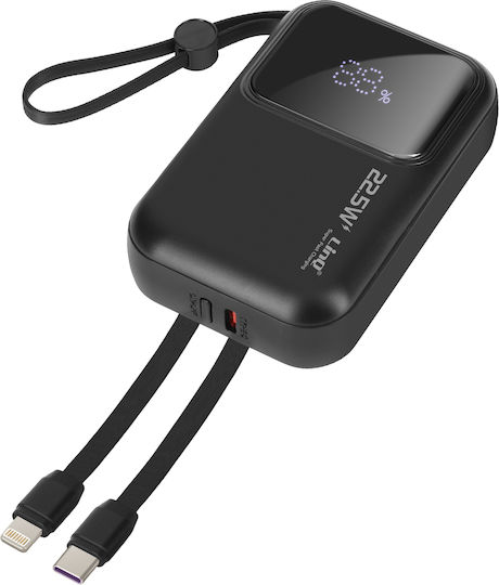 LinQ PD15502 Външна Батерия 10000mAh 20W с USB-A Изходен Порт Черна