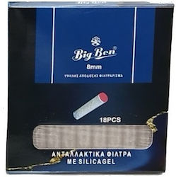 Ανταλλακτικα Φιλτρα Πιπας Τσιγαρου Big Ben Crystal Filters 8mm 18τεμ