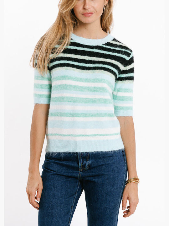 Cuca Damen Pullover Gestreift Grün