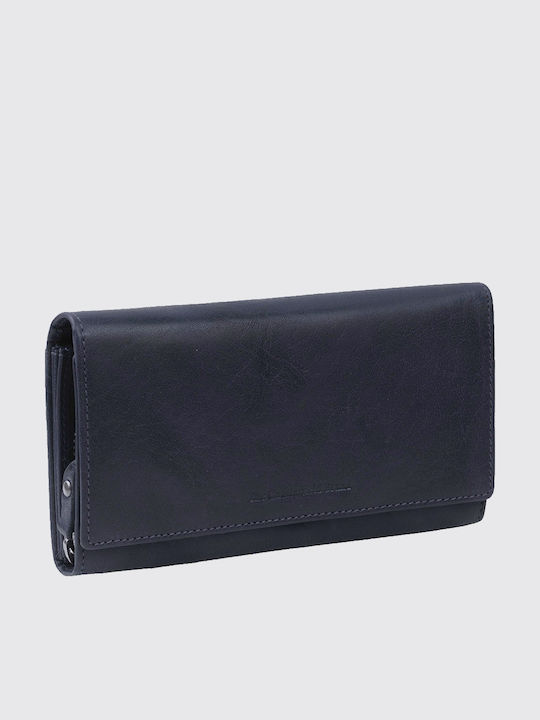 Leather Women's Wallet Classic Navy Blue