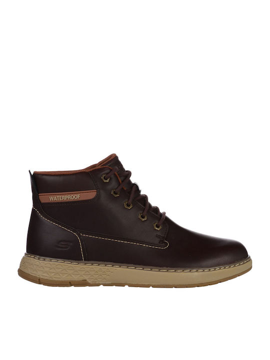Skechers Leather Brown Men's Boots Anatomical
