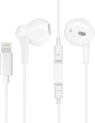 Wired Headphones Lightning Remote Control Micro Bluetooth Connection White