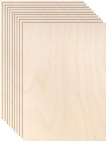Creative Deco 10 X A3 Placaj 3mm Premium 420x300x3mm Foi de Placaj pentru Lucru Manual Ideal pentru Pirografie Tăiere cu Laser Modelare Frezare CNC Plotter Fierăstrău de Decupat