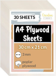 Creative Deco 30 x A4 Pappelsperrholz 300 x 210...