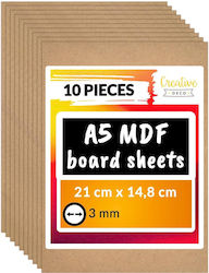 Creative Deco 10 x A5 MDF Platte 148 x 210 x 3 ...