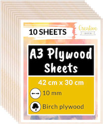 Creative Deco 10 X A3 Plywood 10 Mm 420 X 300 X...