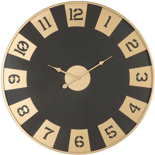 Marhome Wanduhr Gold Schwarz Rund Mit Ziffern Rahmen F60x4.5cm 4/Stück 15-94250