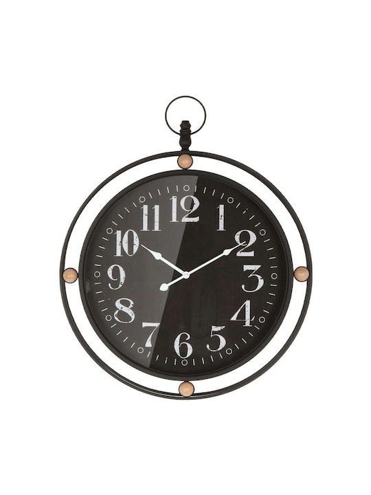 Wall Clock Black Round Glass Numbers and Circles 59x72x6cm 2/box