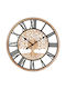 Wall Clock Brown-Black Round Tree of Life Latin Numbers Φ68x3.5cm 2/box