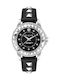 Rock Couture Womens Watch Battery with Black Leather Strap