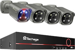 Techage Sistem Integrat CCTV cu 4 Camere 8MP