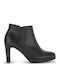 Leder Stiefeletten Damen Schwarz