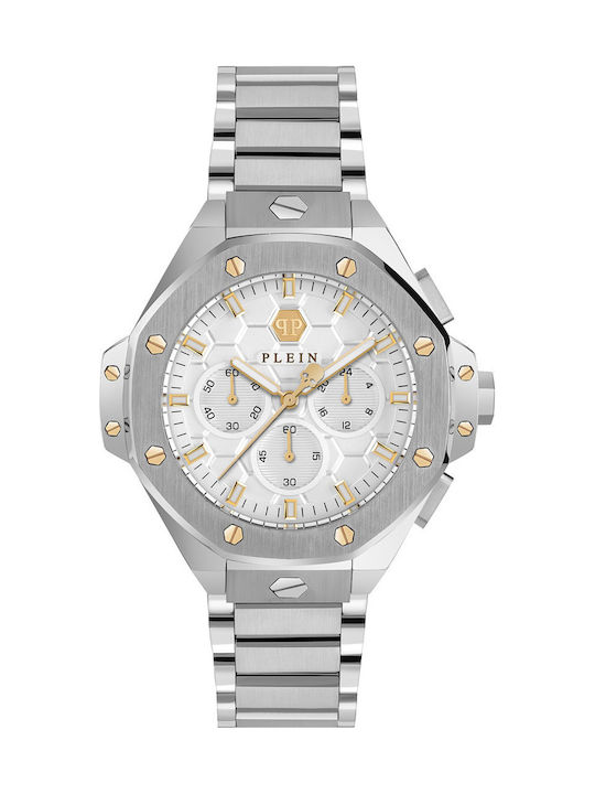 Philipp Plein Chrono Royal Womens Watch 42mm Chronograph Battery with Silver Metal Bracelet